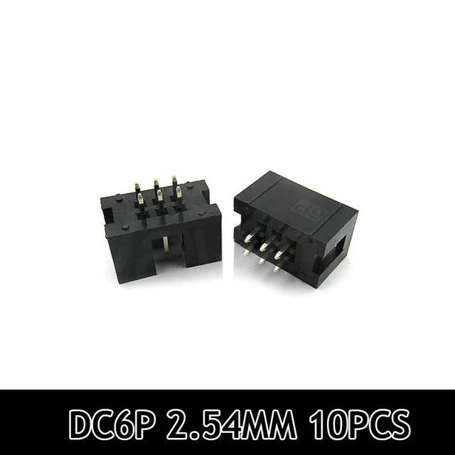 Stlxy 10PCS 2.54mm Socket Header Connector ISP Male Double-spaced Straight IDC JTAG DC3 6P 8P 10P 14P 16P 20P 26P 30P 34P 40P 50