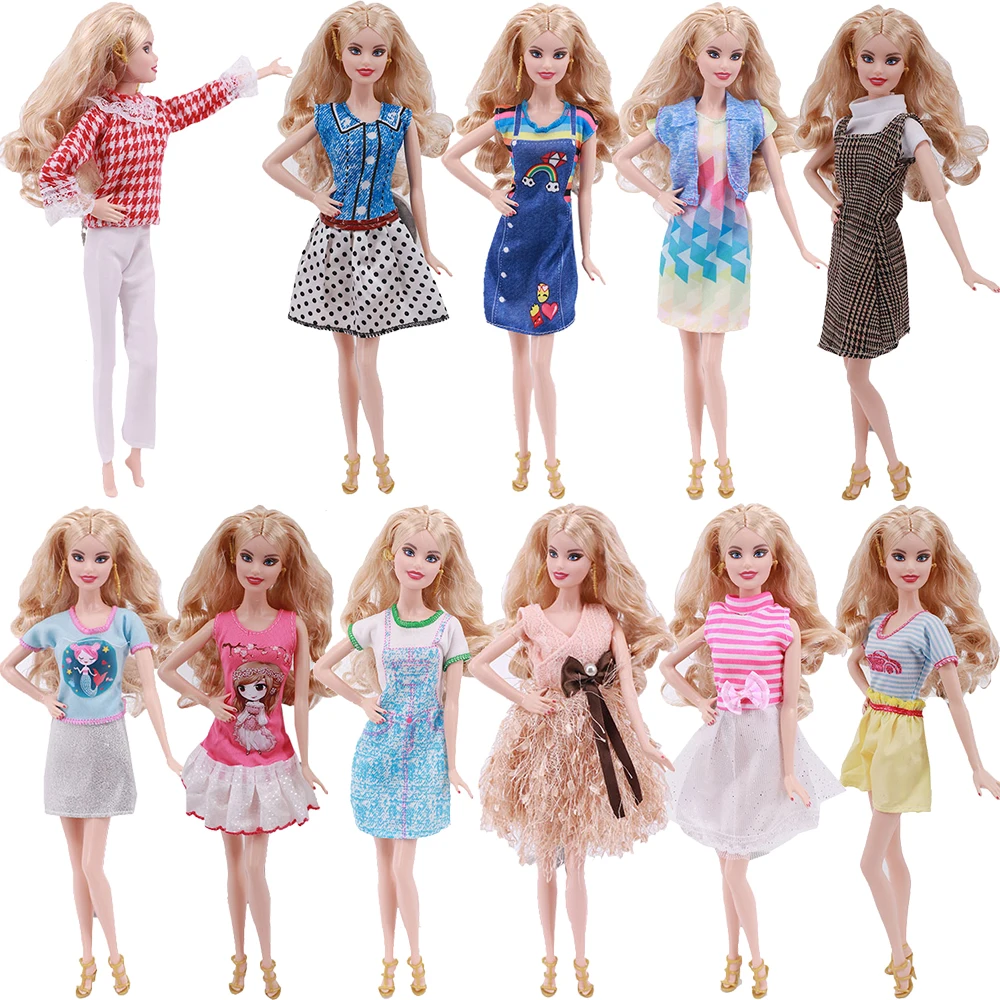 Handmade Doll Dress Fashion Cheap Casual Wear For 11.8 Inch Barbie Clothes Accesorios Shoes,Girl's Toys ,Birthday Present