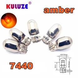 4pcs T20 turn signal bulb 7440 invisible Silver Chrome7443 12v21/5w rear tail lamp w21w amber automobile halogen bulb
