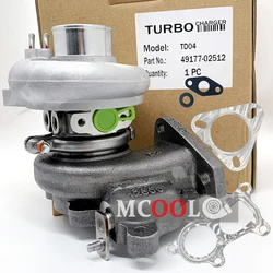 TD04 Turbocharger For Mitsubishi L200 Montero PAJERO Galloper 4D56 4D56Q 2.5L Turbo 49177-02512 4917702513 MR355225 water cooled