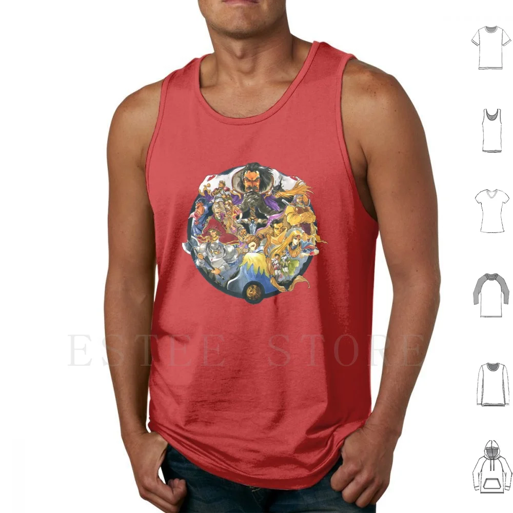 Suikoden Scarlet Moon Empire Cover Design ( No Text ) Tank Tops Vest Cotton Suikoden Rpg Jrpg Role Playing Game Konami
