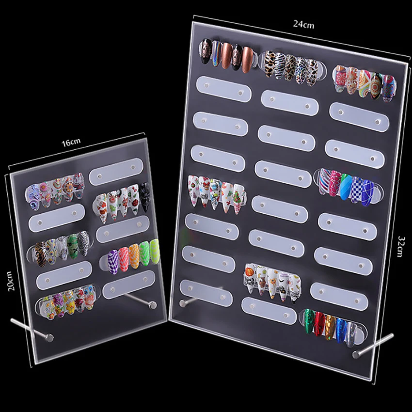 1Pc tabellone per Nail Art in marmo/trasparente campione di unghie finte che mostra il supporto della carta dello scaffale, espositore per punte per Nail Art per Manicure