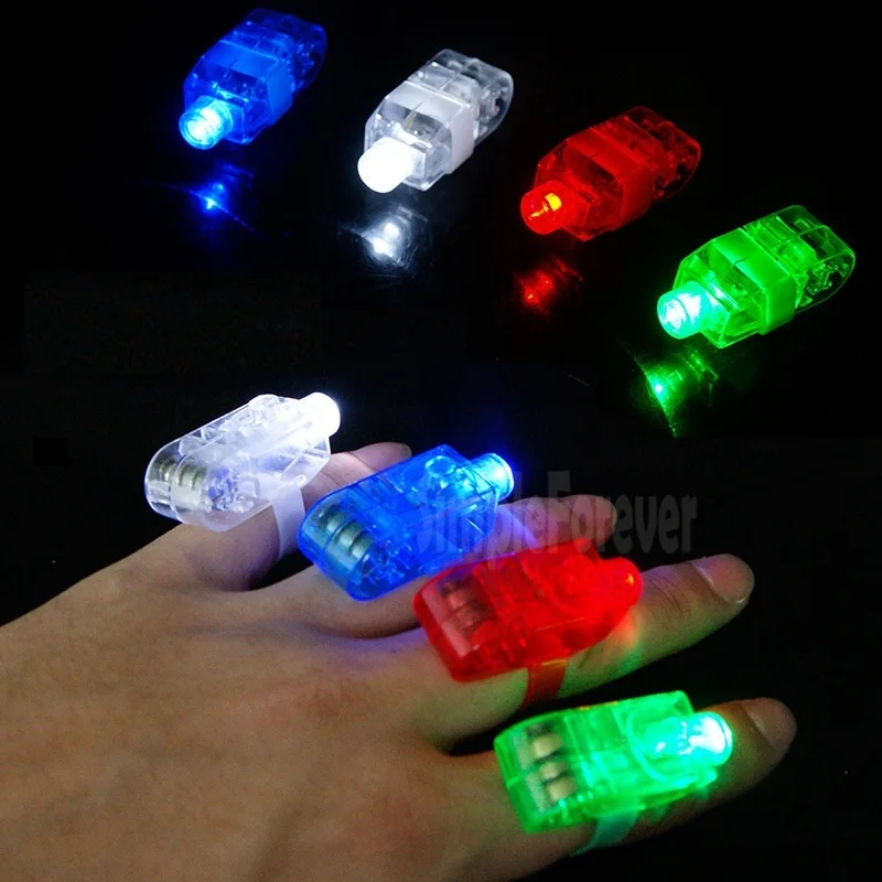 500pcs Free Shipping LED Finger Light Laser Finger Beams Balks Ring Torch for Party Wedding Celebrations