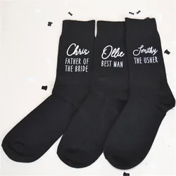 Personalized Wedding Socks Groom Groomsman Wedding Socks Father of the Bride Best Man Custom Name Party Accessory Wedding Gifts