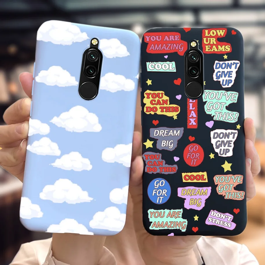Popularny lawendowy pokrowiec na Xiaomi Redmi 8 okładka 2021 miękki Slim silikonowy TPU etui na telefon Funda na Xiaomi Redmi 8 Coque Redmi8 okładka