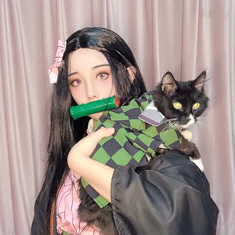 Cat Clothes Cosplay Costume Clothing for Cats Japanese Cartoon Characters Suit for Cat Funny Cat Clothes for Pets Tanjiro Kamado