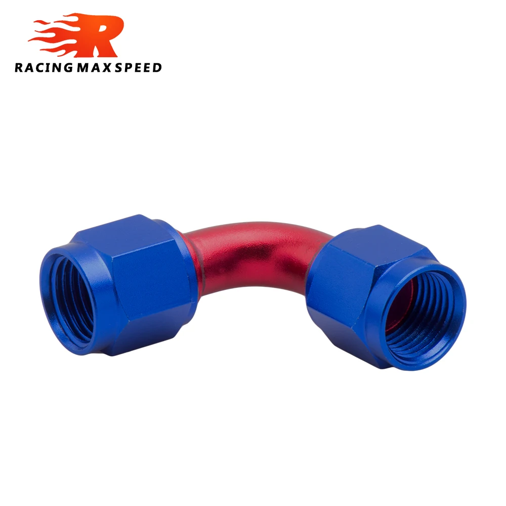 Universal AN6 AN8 female to AN6 AN8 AN10 female hydraulic hose elbow oil cooler fitting hose accessorie fitting 0 90 degree red