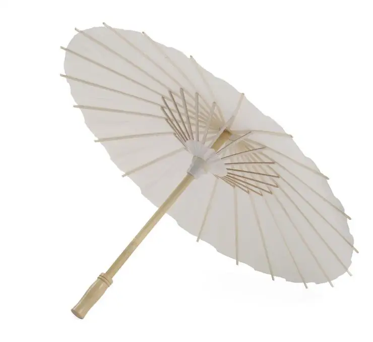 

100pcs Handmade Diameter 60cm Plain White Color Chinese Small Oilpaper Umbrella Parasols Wedding Decoration SN1661