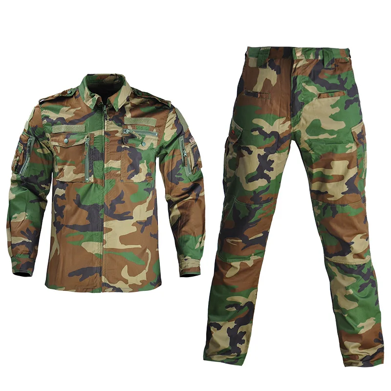 Outdoor Training Camouflage Uniforms Suits Fan Men CS Field  Clothing Multi-pocket Shirt Pants Sets