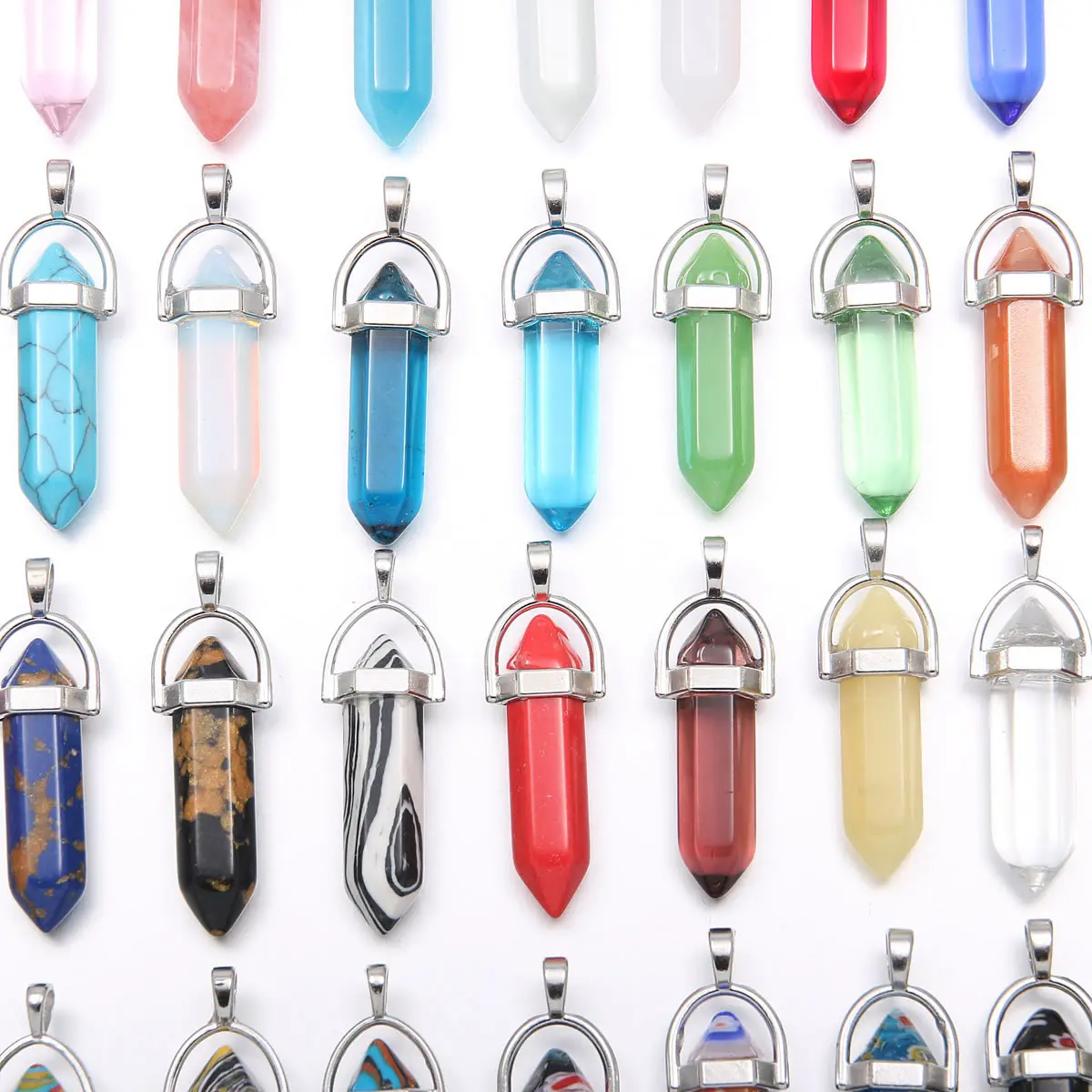 Hexagonal Cylinder Natural Agates Pendant Fashion Charms Pendant for Women Jewelry Pendant Gift Size 13x40mm