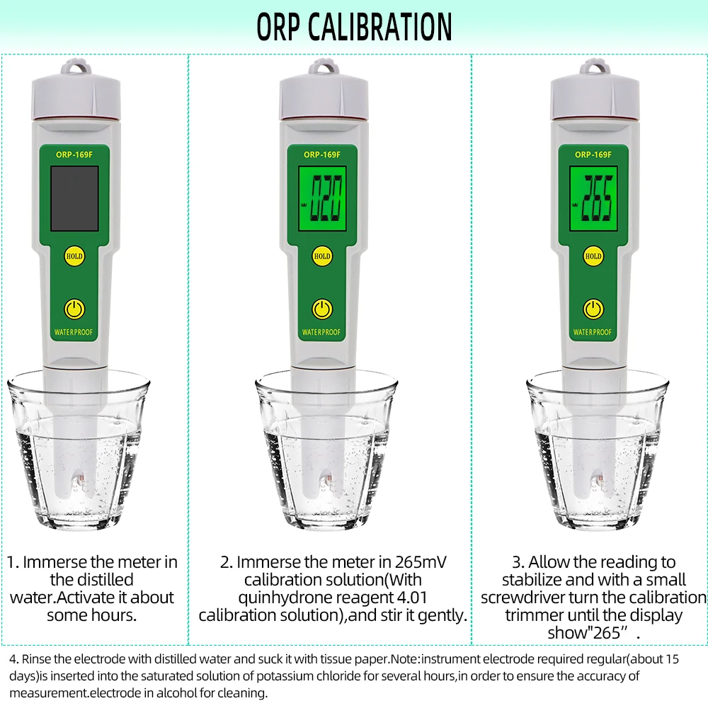 New Portable ORP PH Meter ORP-169E ORP-169F Water Quality Tester LCD Display For Drinking Water Purity Swimming Pool Aquarium