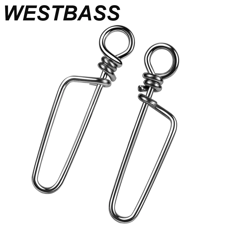 WESTBASS 50/100Pcs Fishing Barrel Swivel 0#-7# Stainless Steel Pins Fast Clip Lock Snap Swivel Lures Hooks Connector Pesca Tack