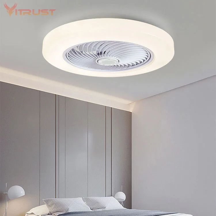 Ultra-thin ceiling fan light invisible ceiling fan with light kits for restaurant bedroom lamp modern office ceiling lamp