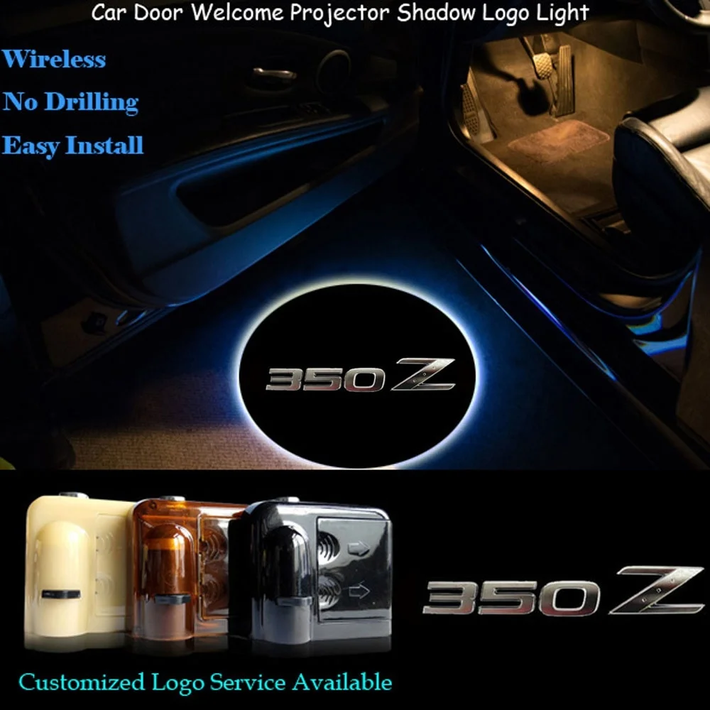 

2x 350 Z Logo Ghost Shadow Wireless Car Door LED Welcome Projector Lights 350z Z33 Accessories
