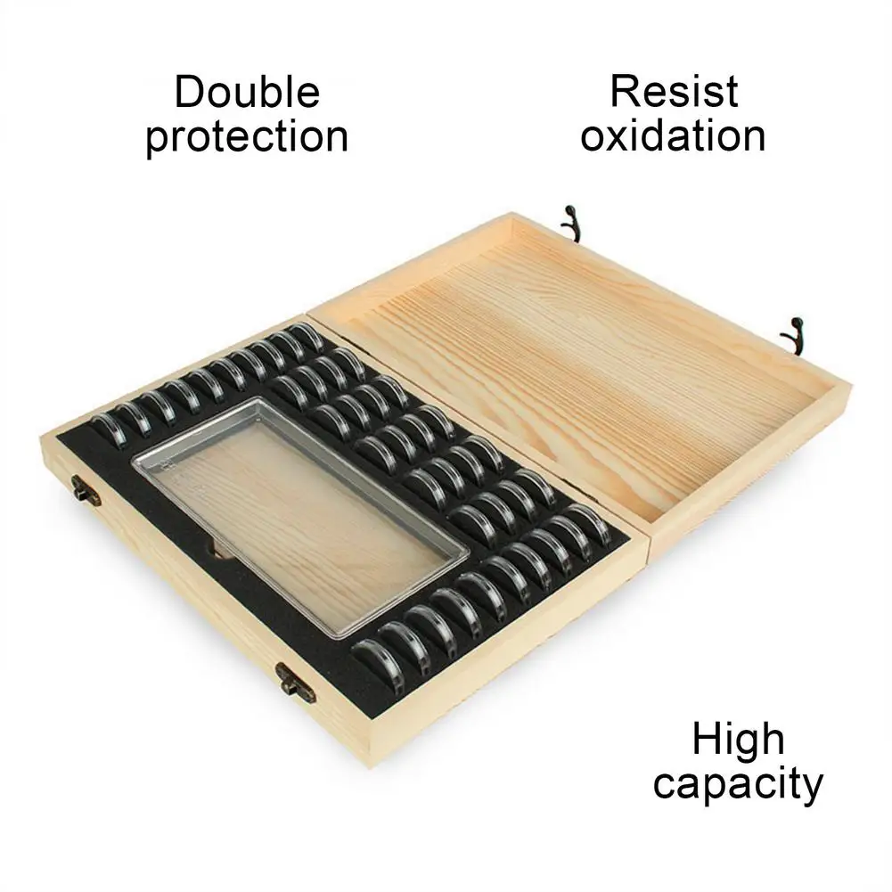 Banknotes and Coins Protection Storage Box, Small Organizer, Adequado para Armazenar 40 Coins, + 100
