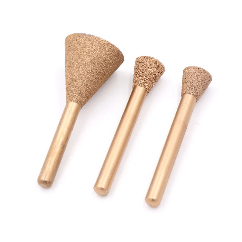 5pcs Brazed Diamond Grinding Heads Jade Stone Ceramic Engraving Tools For 6mm Shank Jewelry Polisher