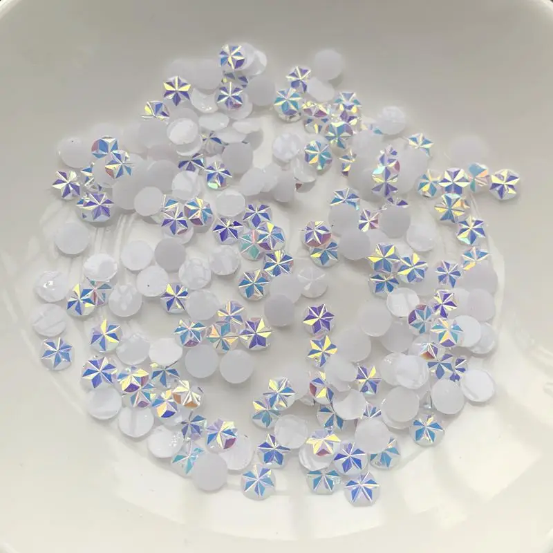 5mm white AB round Rhinestone DIY jewelry making accessories Wedding decoration resin flat back nail rhinestones 300pcs/lot