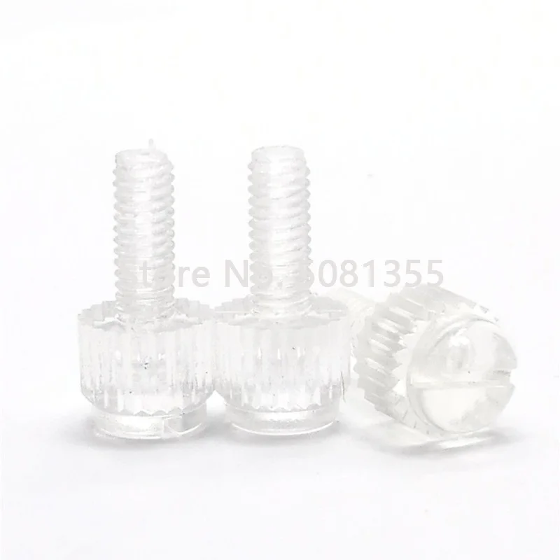 100pcs/lot M3/M4/M5/M6/M8 Transparent Acrylic Knurled Hand Screw