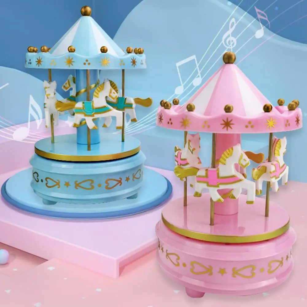 Hot Sales Cute Merry-Go-Round Carousels Music Box Birthday Present Ornament Decoration