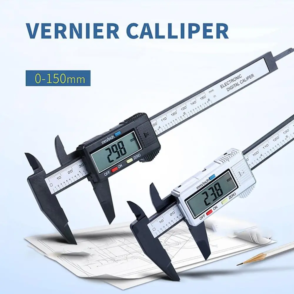 Electronic Digital Display Vernier Caliper 0-150MM Large LCD Screen Digital Direct Reading Micrometer Ruler Measuring Tool