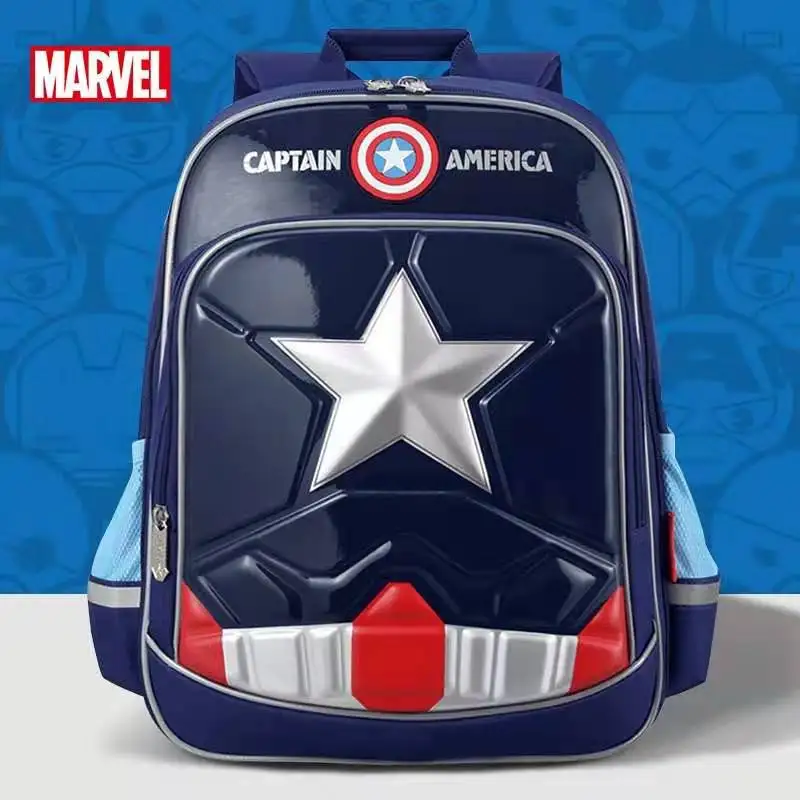 Disney New School Bags For Boys Primary Student Shoulder Backpack Orthopedic Bags Captain America Spider Iron Man Kids Gifts