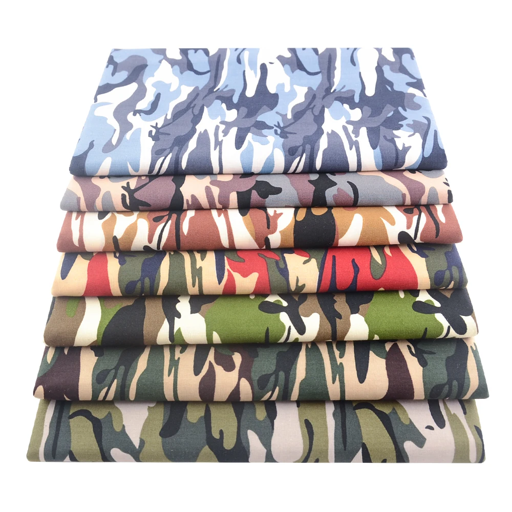 Camouflage Poplin Cotton Cloth Printed Quilt Canvas Fabrics For Bags Sewing Apparel Accessories Dress Needlework Per Meter Yards