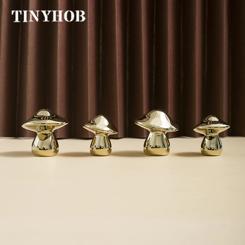 Mushroom shape/PVD Gold  Brass Furniture Handles Door Knobs and Handles for Cabinet Kitchen Cupboard Drawer Pulls Home Decor