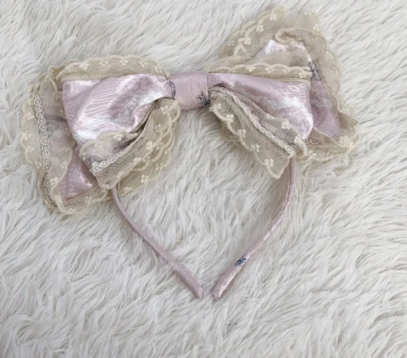 Kawaii dziewczyna gothic lolita KC loli cos bowknot pasmo włosów cos lol japońska księżniczka słodka lolita nakrycia głowy pałac koronkowa opaska do włosów
