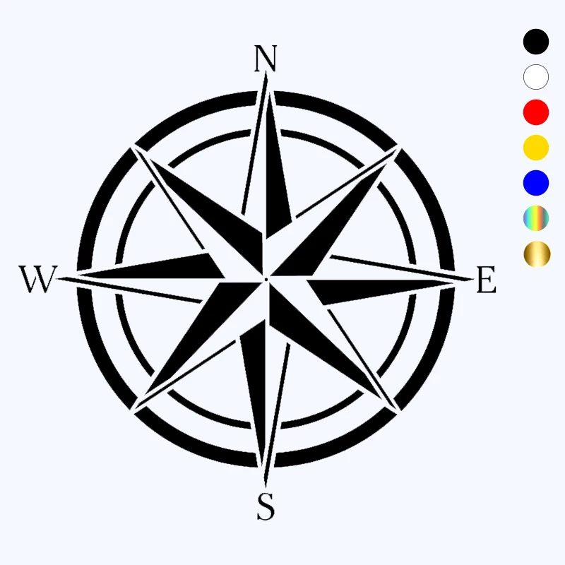 CK20496# Die-cut Vinyl Decal Compass Car Sticker Waterproof Auto Decors on Car Body Bumper Rear Window