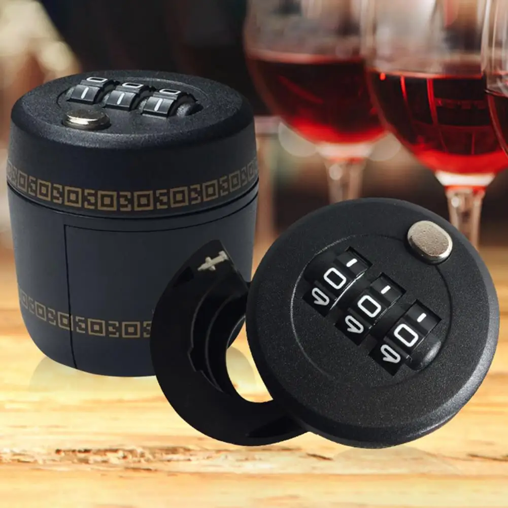 

Bottle Code Lock Durable Environmental Protection PC Wine Bottle Cap Padlock for Bar Tools