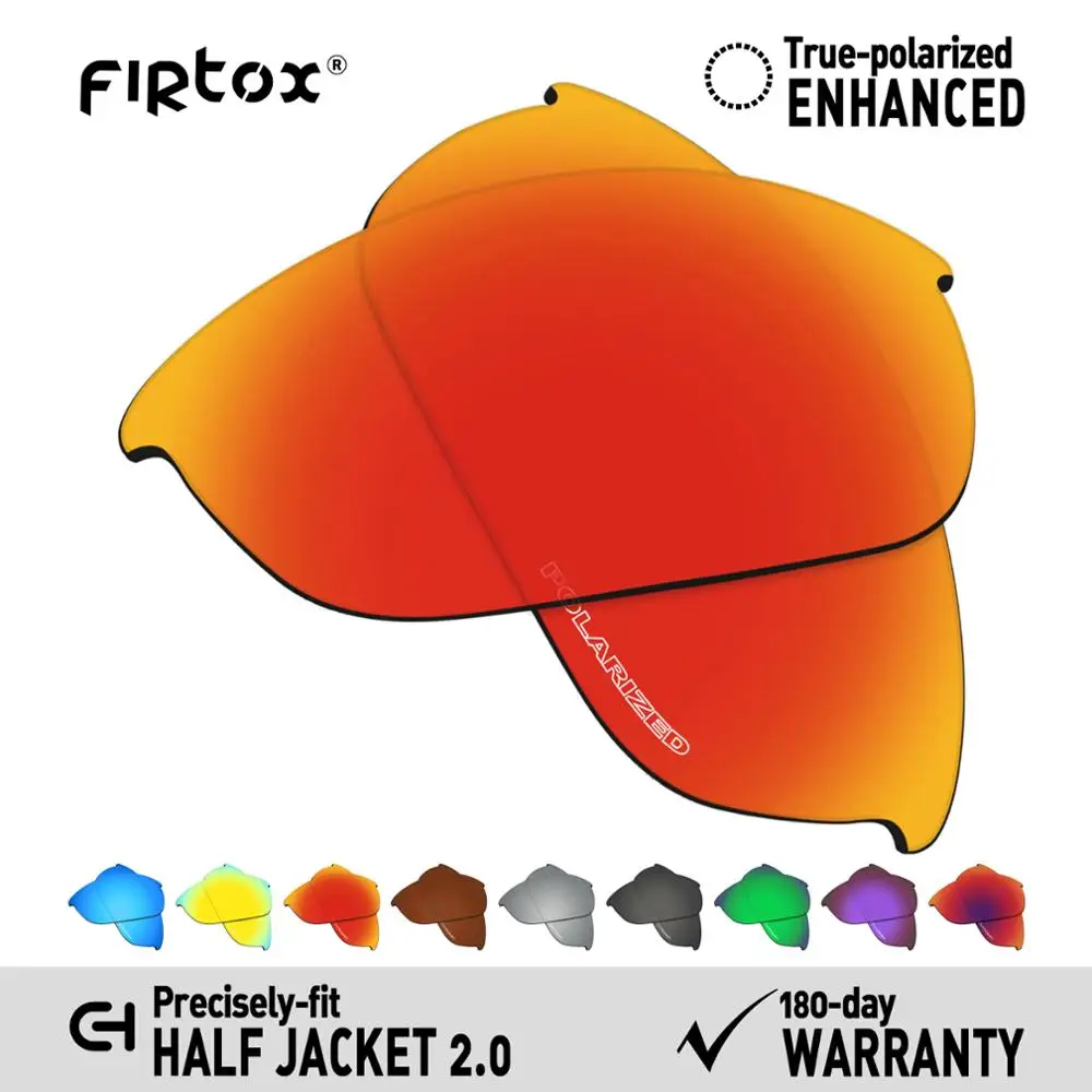 

Firtox Anti-Seawater Polarized Lenses Replacement for-Oakley Half Jacket 2.0 OO9144 Sunglasses (Lens Only) - Multiple Colors