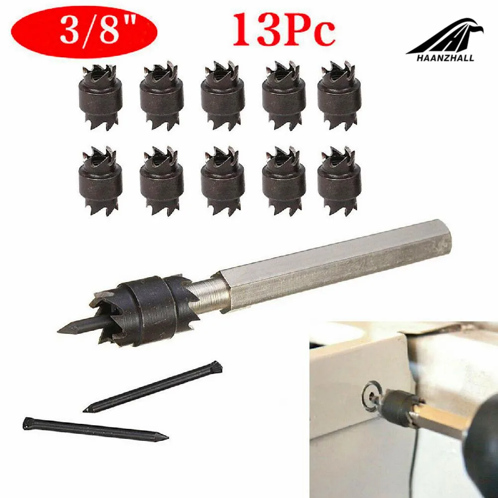 13 Pcs 3/8in Double Sided Spot Weld Cutter HSS Drill Bit Remover Welder Cut Tool