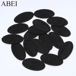 10pcs Iron On Oval Black Patch Embroidery Clothing Stickers DIY Jeans Pants Coats Sewing Fabric Appliques Garments Badge