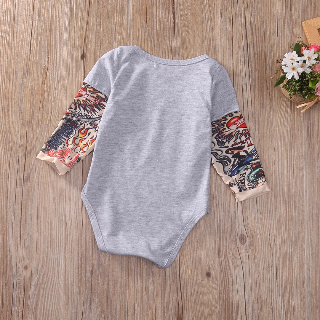 Fashion Baby Boy Girl Unisex Printed Cotton Bodysuits 0-18M Newborn Infant Toddler Autumn Casual Long Sleeve O Neck Outfits