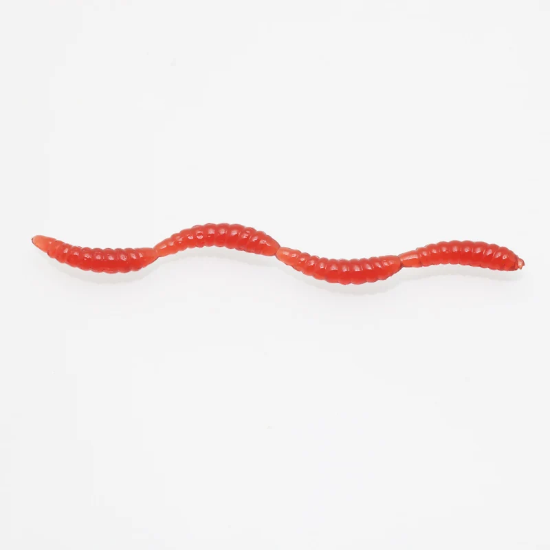 10 Pcs/lot 4cm Hot sale Simulation Earthworm red Worms Artificial Fishing Lure Tackle Fishy Smell Lures Red Lifelike Soft Bait