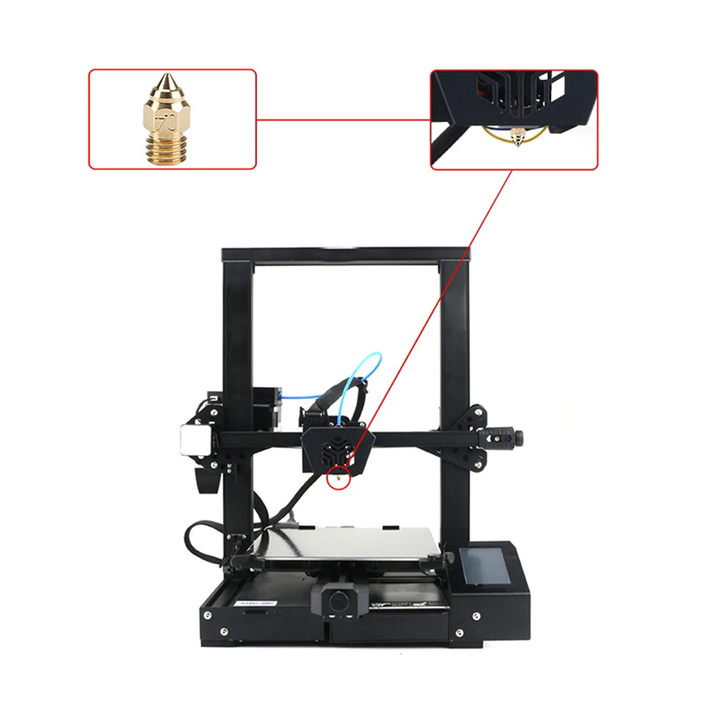 

1 шт. латунное сопло MK8 0,4 мм для экструдера 3D-принтеров серий CR-6SE/Ender-3/Ender-5/Ender-6, аксессуары для 3D-принтеров