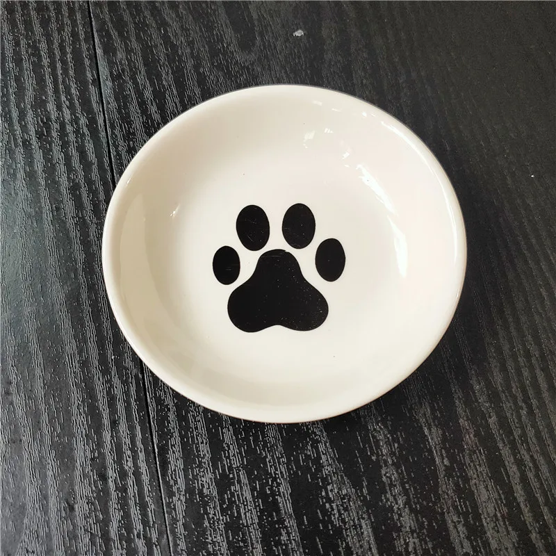 New Creative Cute Cat Small Saucer Shape Mini Plate Ceramics Cartoon Dish Novelty Snack Plate Kitty Disc