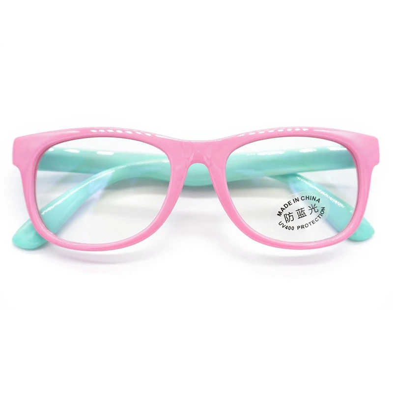 Gafas antiluz azul para niños, gafas reflectantes de bloqueo transparente a la moda para niños y niñas, gafas con montura suave de silicona