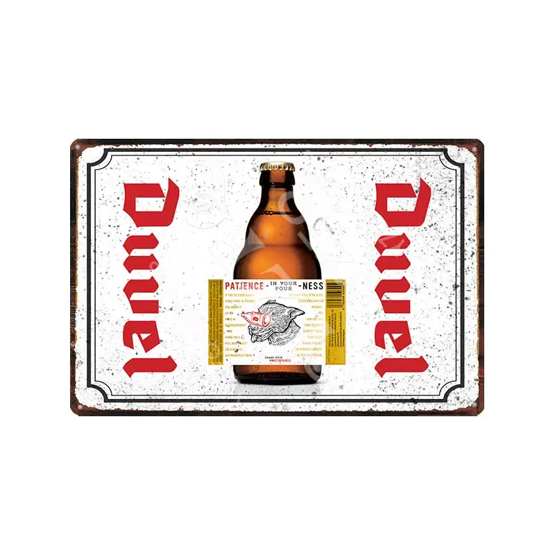 Belgium Beer Duvel Vintage Metal Tin Sign Retro Plates For Wall Bar Pub Art Kitchen Coffee Home Decor 30X20CM Gift DU-9263B