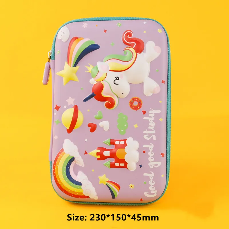 3D stereo cute pencil case School stationery box EVA cartoon pen case for children pen box Dinosaur Animal pen bag big box gifts