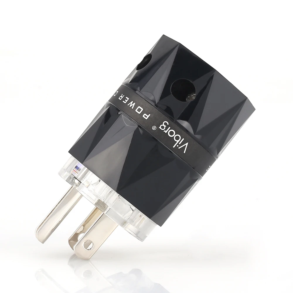 Viborg VM503 series US AC Power Plug male Connector Transparent Pure Copper Silver/Gold/Rhodium Plated for Audio DIY Power Cable