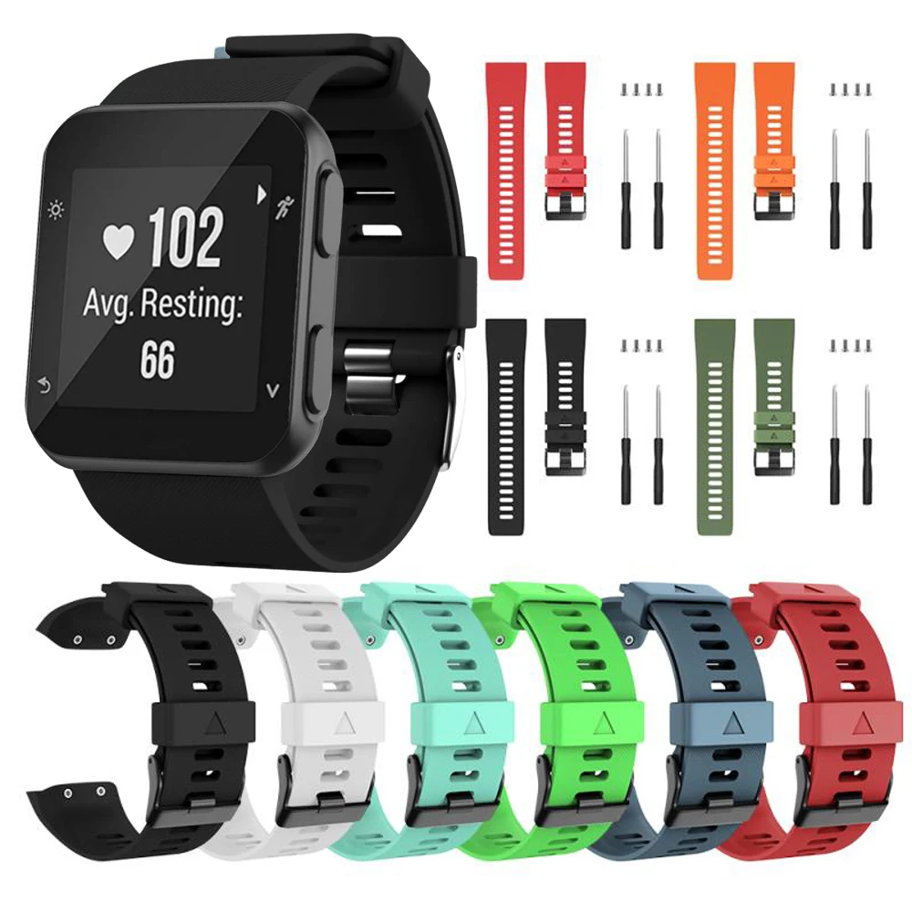 Colorful Sport Wrist Straps For Garmin Forerunner 35 Smart Watch Band Silicone Replacement WatchBand Bracelet Screwdriver Correa