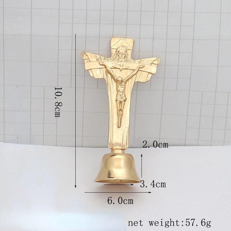 New Arrival Catholic Christianity Icon of Jesus Bell-shaped Base Trinity Relics Cross Car Retro Ornaments Crucifix Home Decor