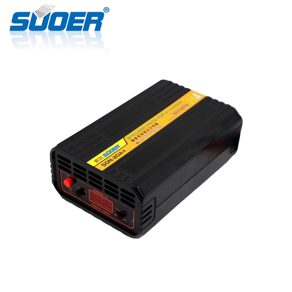 Suoer【 Battery charger 】 auto 12V 24V 10A car battery charger with USB interface(SON-20A+)