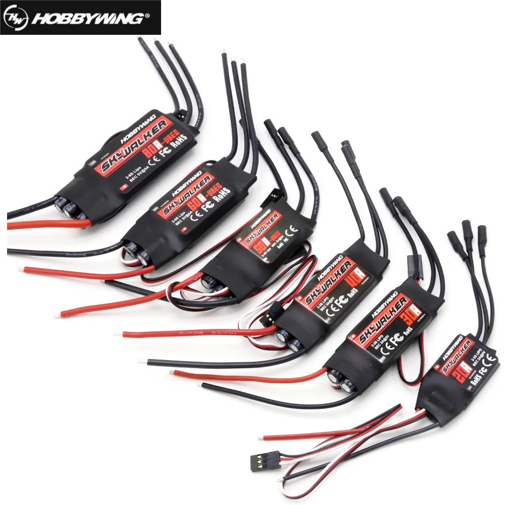 New Hobbywing SkyWalker 20A 40A 50A 60A 80A RC Brushless ESC Speed Controller With UBEC