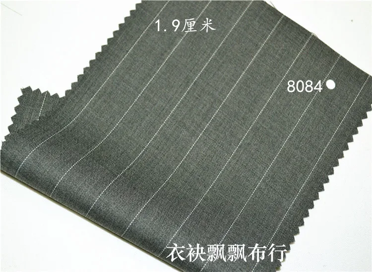 High-End Wool Suit Fabric Dark Blue Dark Navy Blue Gray Blue Gray Yellow Gray White Wide Striped Worsted Wool Suit Pants