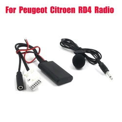 Radio samochodowe Biurlink RD4 muzyka Bluetooth Adapter mikrofon do zestawu głośnomówiącego połączeń telefonicznych AUX dla Peugeot do Citroen 12Pin