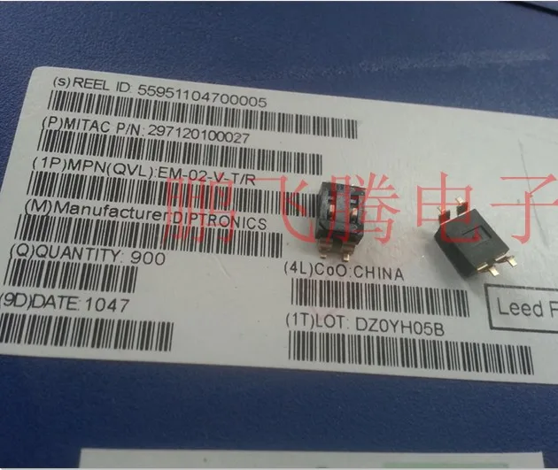 Switch de codificação 2 bit preto 2p, interruptor de código de discagem smd 2.54