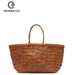 Designer woven totes bag women genuine leather cowskin knitting shopping basket handbag female bucket bag wholesale 2021 new