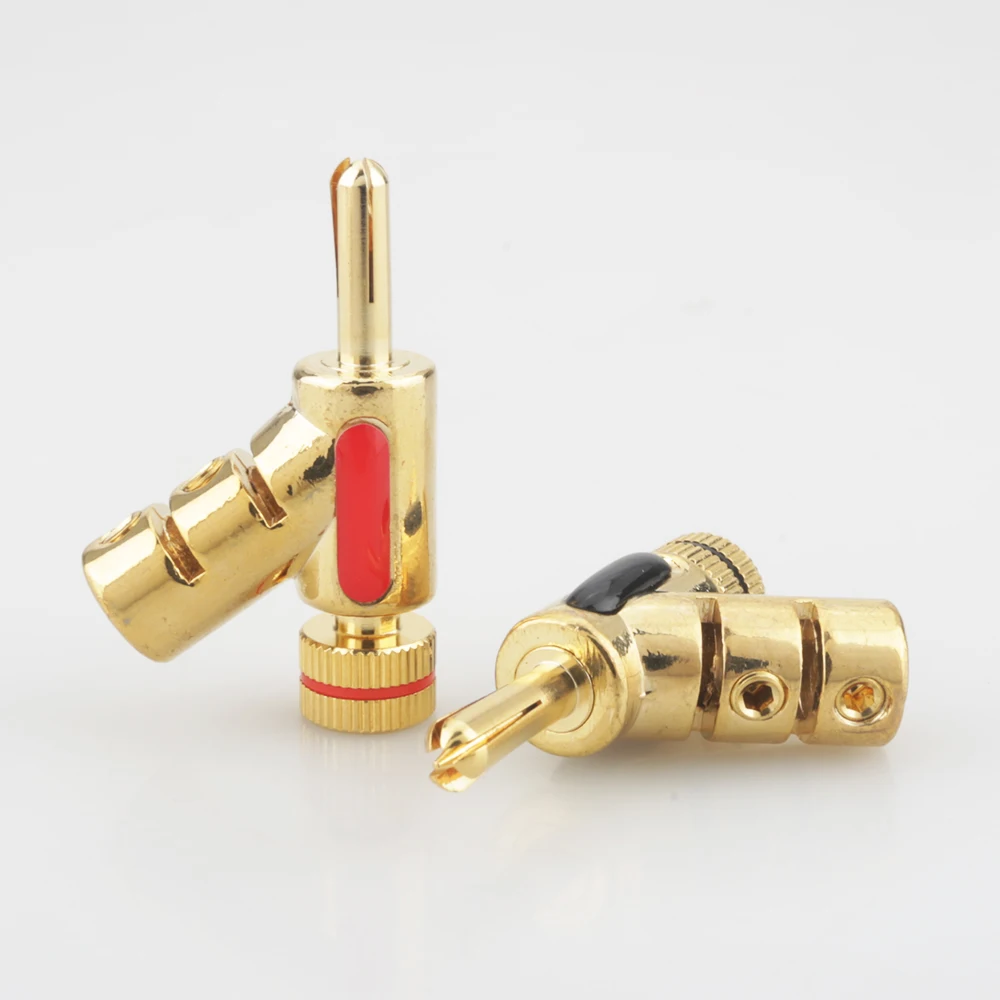 Высококачественный Hi-End позолоченный замок, 4 шт., кабель для динамика, штекер типа банан, 100% новый бренд